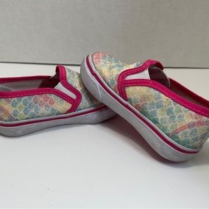 US Sport Toddler girls floral and glitter slip ons Size 6